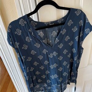 Madewell Blue Floral Blouse